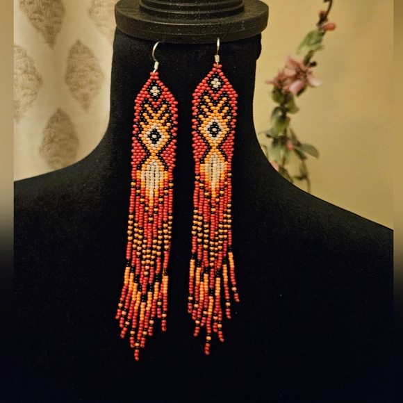 Jewelry - Hand-beaded Statement Earrings